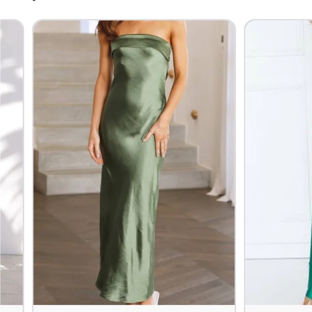 Hello Molly Strapless Green Dress